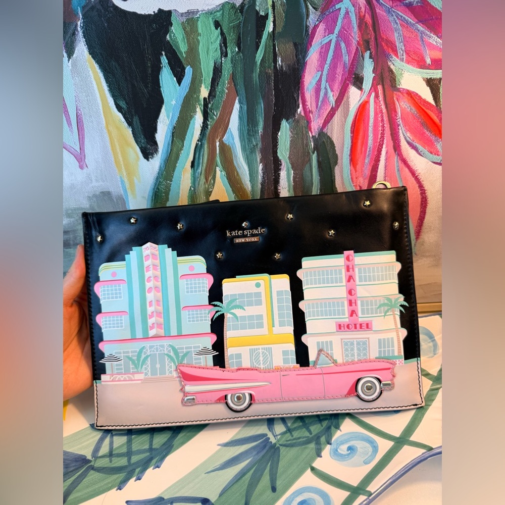 Kate Spade novelty Sample Bag The Deco Inn Pink Cadillac Car Handbag